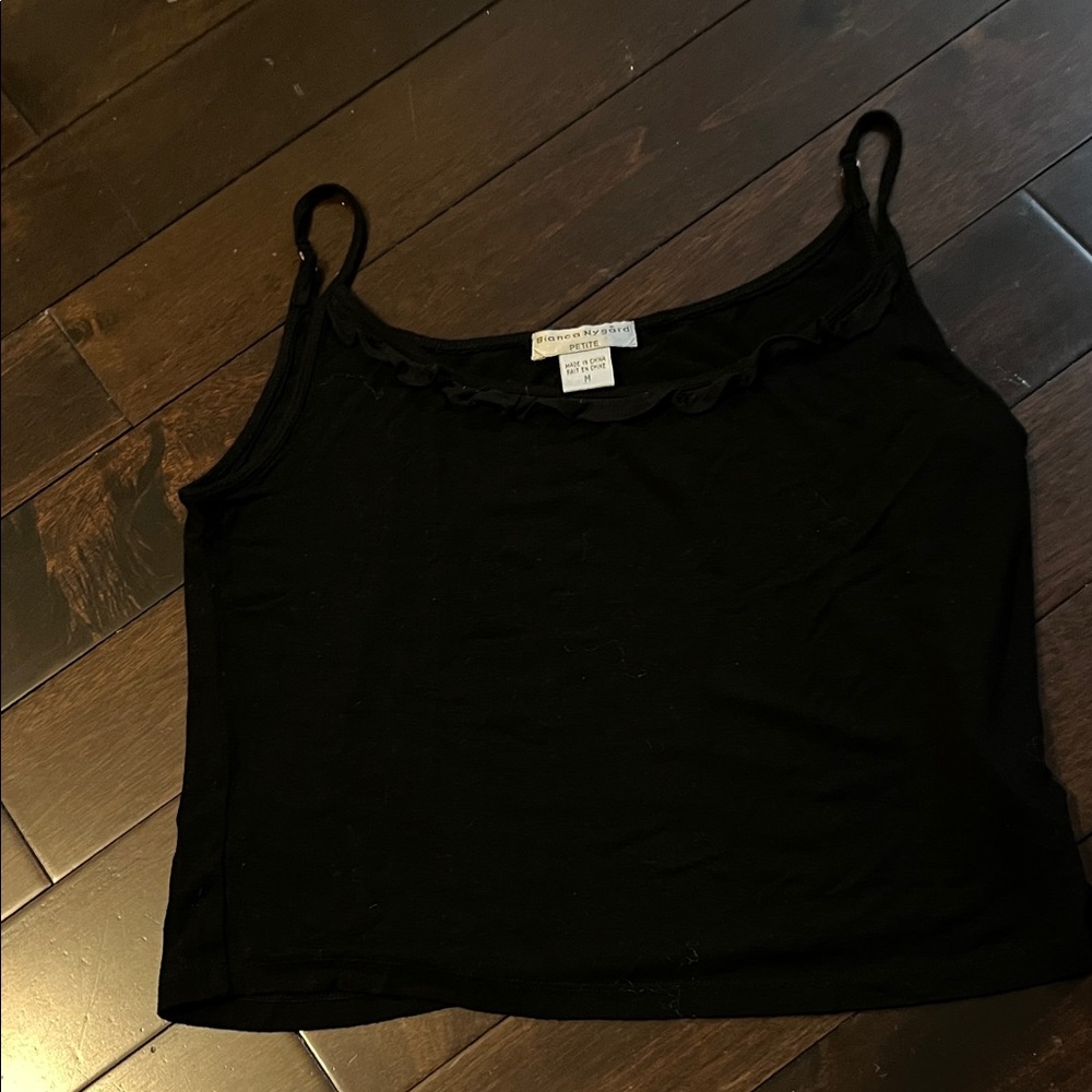 Elegant Black Ruffled Camisole